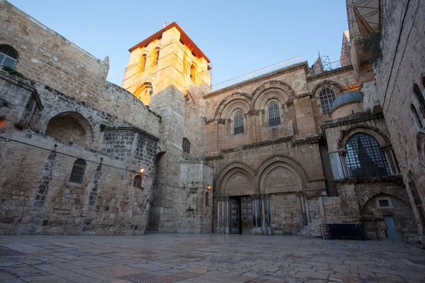 Вид Главный Вход Храм Гроба Господня Старом Городе Иерусалима — стоковое фото