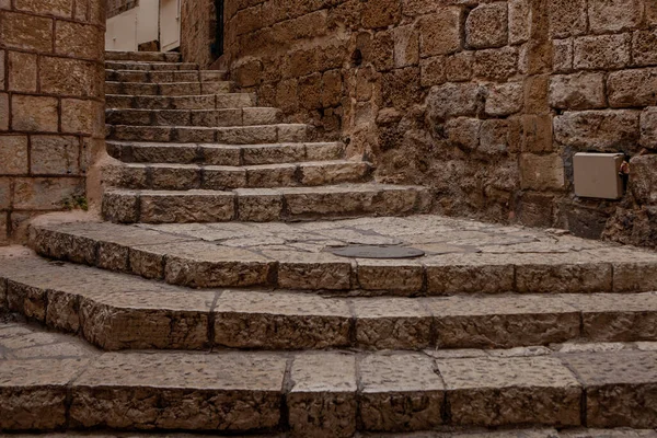 Старинные Лестницы Каменном Старом Городе Яффо Тель Авиве — стоковое фото