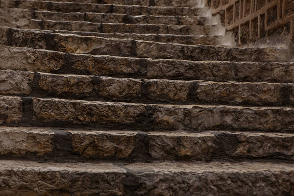 Ancient stairs in stone old city Jaffa in Tel Aviv