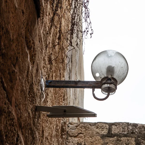 Lâmpada Rua Pedra Cidade Velha Jaffa Tel Aviv — Fotografia de Stock