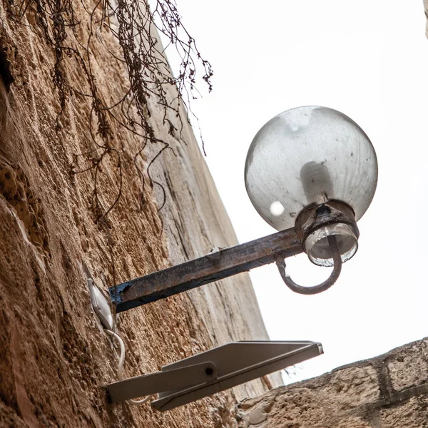 Lâmpada Rua Pedra Cidade Velha Jaffa Tel Aviv — Fotografia de Stock