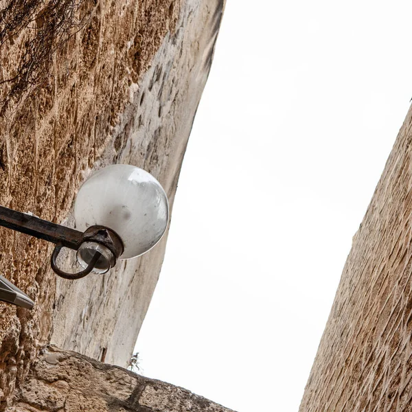 Lâmpada Rua Pedra Cidade Velha Jaffa Tel Aviv — Fotografia de Stock