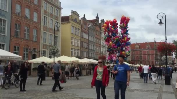 Ben Gdansk Polen August 2017 Grote Stadhuis Dlugi Targ Plein — Stockvideo