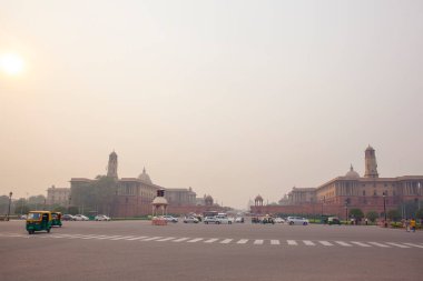 Delhi, Hindistan: 26 Aralık 2019: Raisina tepesindeki Güney Bloğu, Hindistan Hükümeti 'nin merkezi için sıklıkla bir metafor olarak kullanılır.