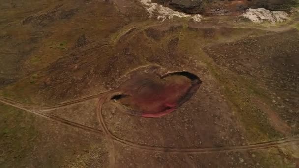 Landscaper Van Rode Aarde Van Ijsland Vulkanisch — Stockvideo