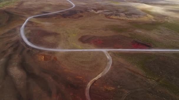 Landskapsarkitektur Den Röda Jorden Island Vulkaniska — Stockvideo