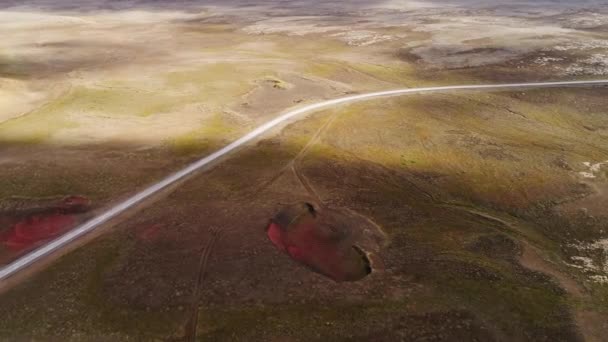 Landskapsarkitektur Den Röda Jorden Island Vulkaniska — Stockvideo