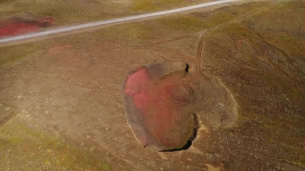 Landschaft Der Roten Erde Islands Vulkanisch — Stockvideo
