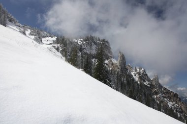 Almanya 'nın Bavyera şehrinde göllü Alp dağları 