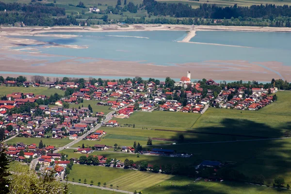 Alpenberge Mit See Tal Bayern Deutschland — Stockfoto