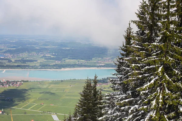 Montagnes Alpines Avec Lac Dans Vallée Bavière Allemagne — Photo