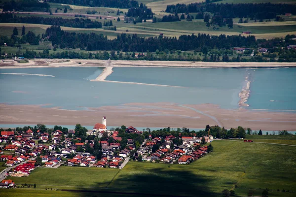 Alpenberge Mit See Tal Bayern Deutschland — Stockfoto