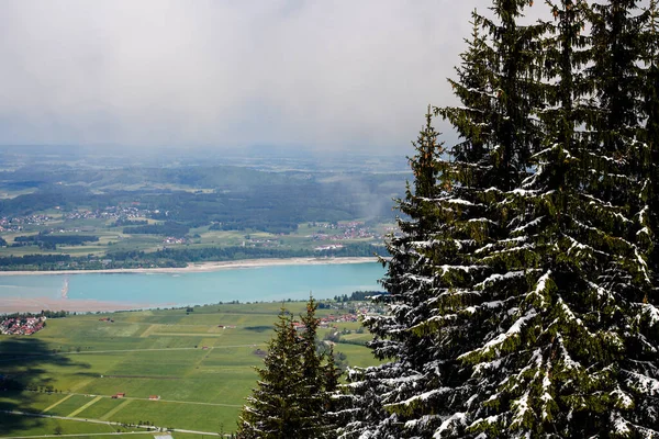 Alp Montanhas Com Lago Vale Baviera Alemanha — Fotografia de Stock