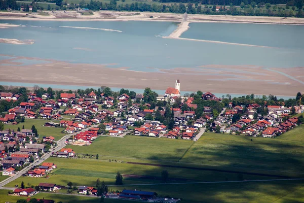 Alp Montanhas Com Lago Vale Baviera Alemanha — Fotografia de Stock