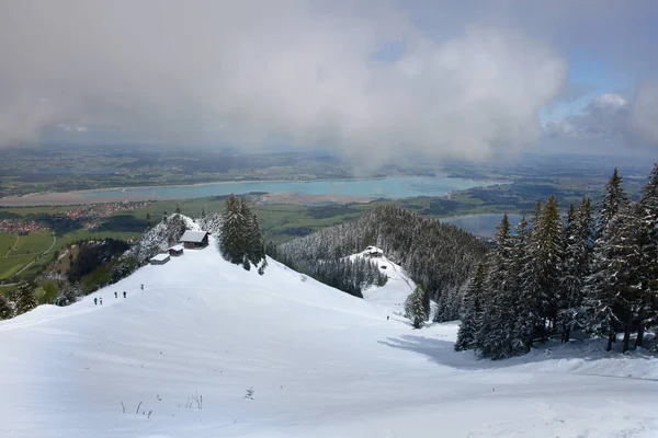 Montagnes Alpines Avec Lac Dans Vallée Bavière Allemagne — Photo