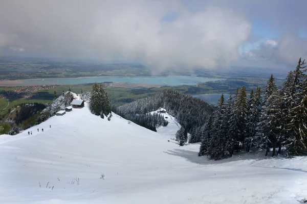 Montagnes Alpines Avec Lac Dans Vallée Bavière Allemagne — Photo