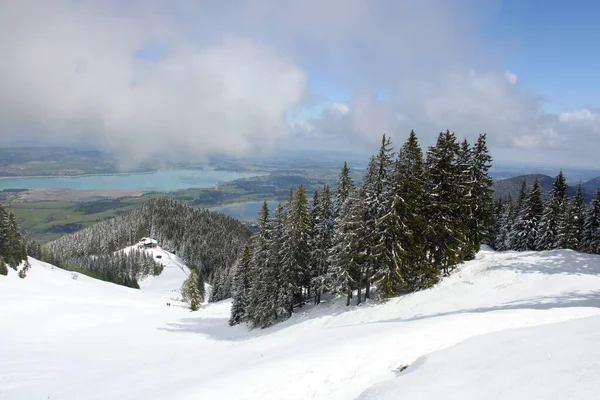 Montagnes Alpines Avec Lac Dans Vallée Bavière Allemagne — Photo