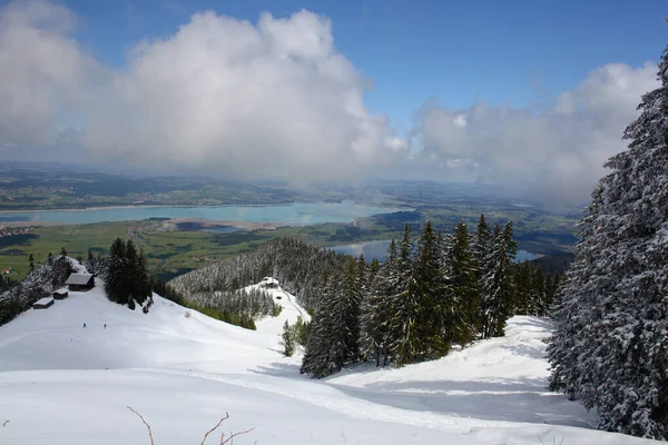 Montagnes Alpines Avec Lac Dans Vallée Bavière Allemagne — Photo