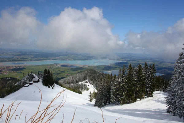 Montagnes Alpines Avec Lac Dans Vallée Bavière Allemagne — Photo