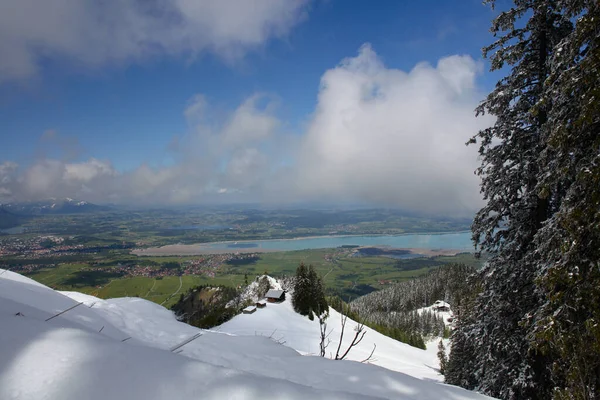 Alp Montanhas Com Lago Vale Baviera Alemanha — Fotografia de Stock