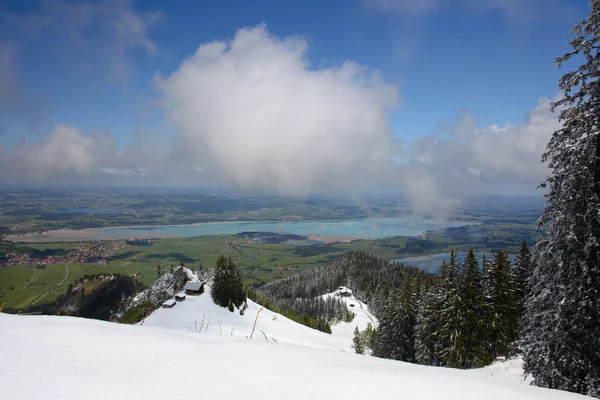 Alp Montanhas Com Lago Vale Baviera Alemanha — Fotografia de Stock