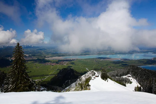 Montagne Alpine Con Lago Nella Valle Baviera Germania — Foto Stock