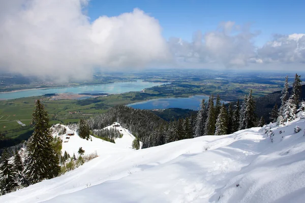 Alpok Hegyek Tóval Völgyben Bajorországban Németországban — Stock Fotó
