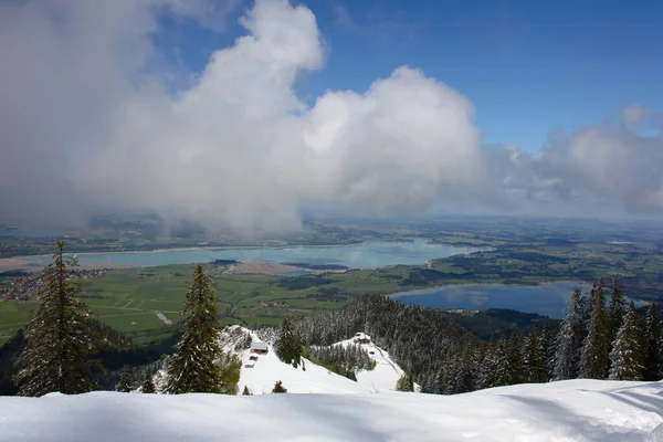 Alp Montanhas Com Lago Vale Baviera Alemanha — Fotografia de Stock