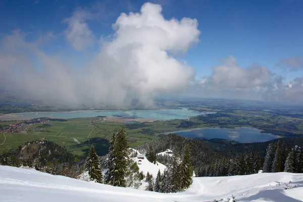 Montagnes Alpines Avec Lac Dans Vallée Bavière Allemagne — Photo