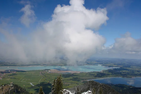 Montagnes Alpines Avec Lac Dans Vallée Bavière Allemagne — Photo