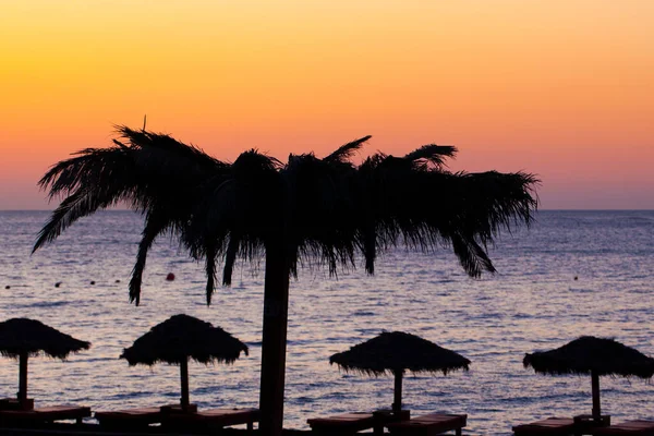 Beautiful Sunset Taken Beach Perissa Santorinin Island Greece — Stockfoto