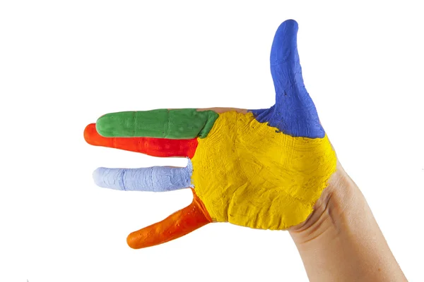 Kleurrijke hand — Stockfoto