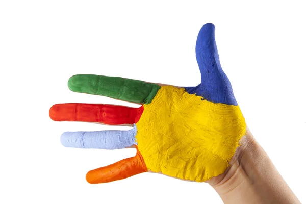 Mão colorida — Fotografia de Stock