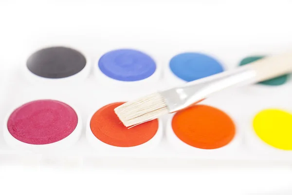 Watercolors and brushe — Stock Photo, Image