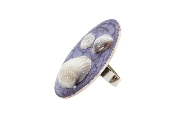 Handmade ring in resin — Stock Photo, Image