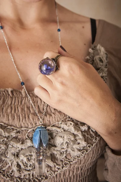 Handmade rings in resin — Stock Photo, Image