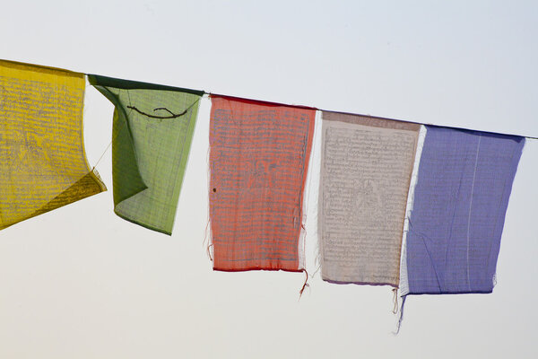 Buddhist praying flags in Lumbini