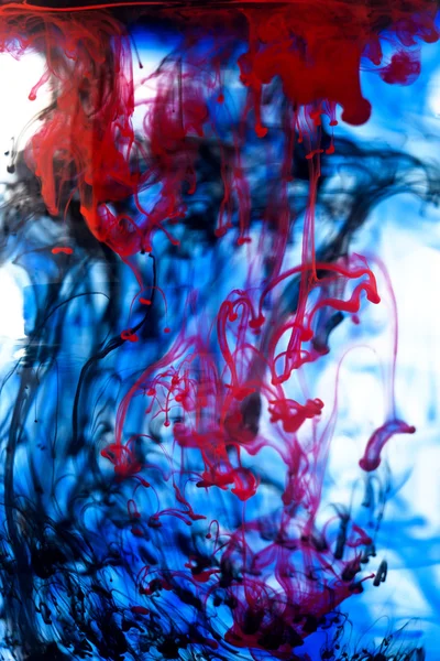 Blue, red and black liquid — Stock Photo, Image