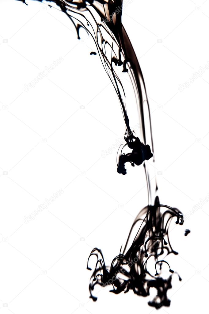 Black liquid in water