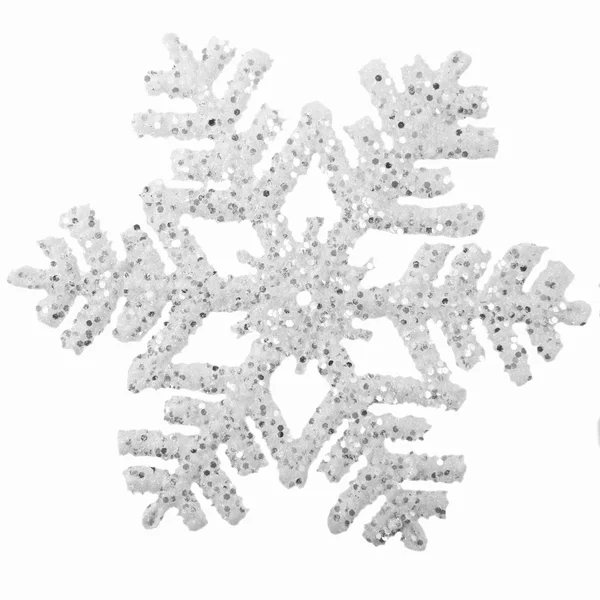 Fiocco di neve decorativo argento — Foto Stock
