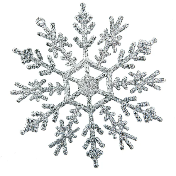 Silver decorative snowflake — Stock Photo, Image