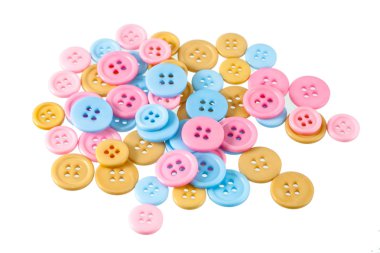 Pembe, mavi ve sarı düğmeleri