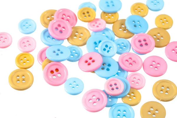 Pink, blue and yellow  Buttons — Stock Photo, Image