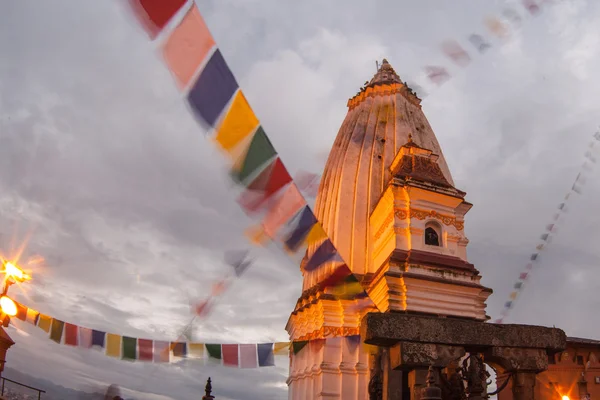 Pohled Swayambhunath v noci — Stock fotografie