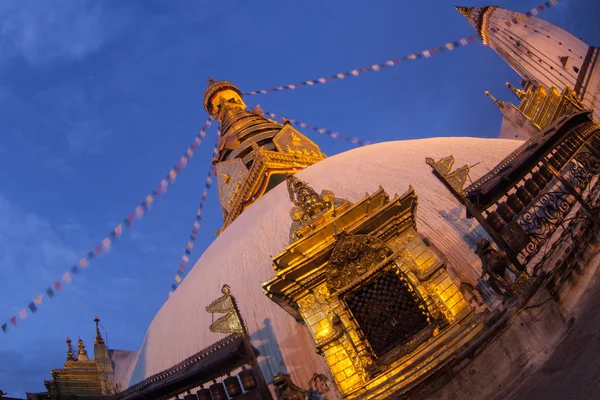 Pohled Swayambhunath v noci — Stock fotografie