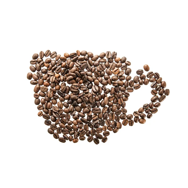 Kaffekopp och ånga från bönor — Stockfoto