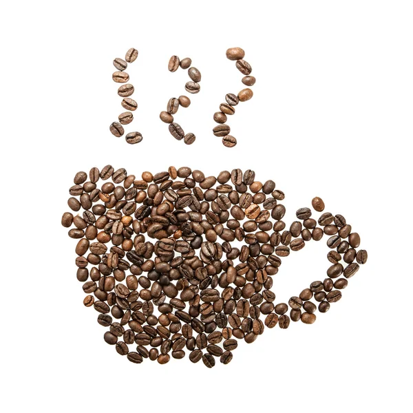 Coffee cup and steam made from beans — Stock Photo, Image