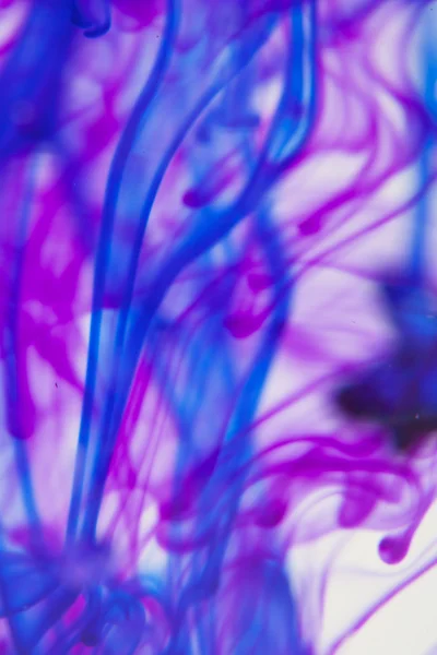 Líquido azul y violeta en agua — Foto de Stock