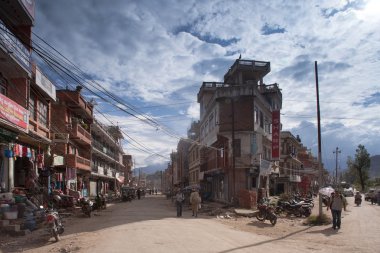 Merkezi Katmandu trafik sıkışıklığı ve hava kirliliği