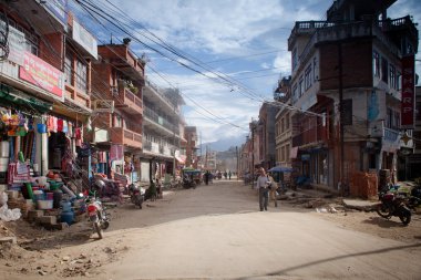 Merkezi Katmandu trafik sıkışıklığı ve hava kirliliği